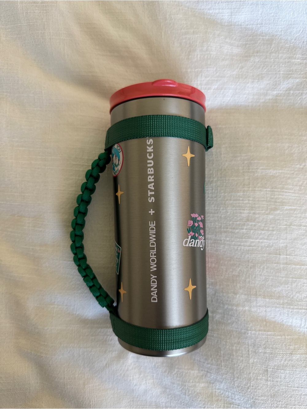 NWT Starbucks x Dandy Worldwide Stainless Steel Tumbler 20oz green paracord